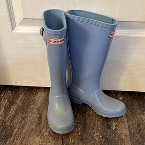 Hunter Light Blue Waterproof Boots